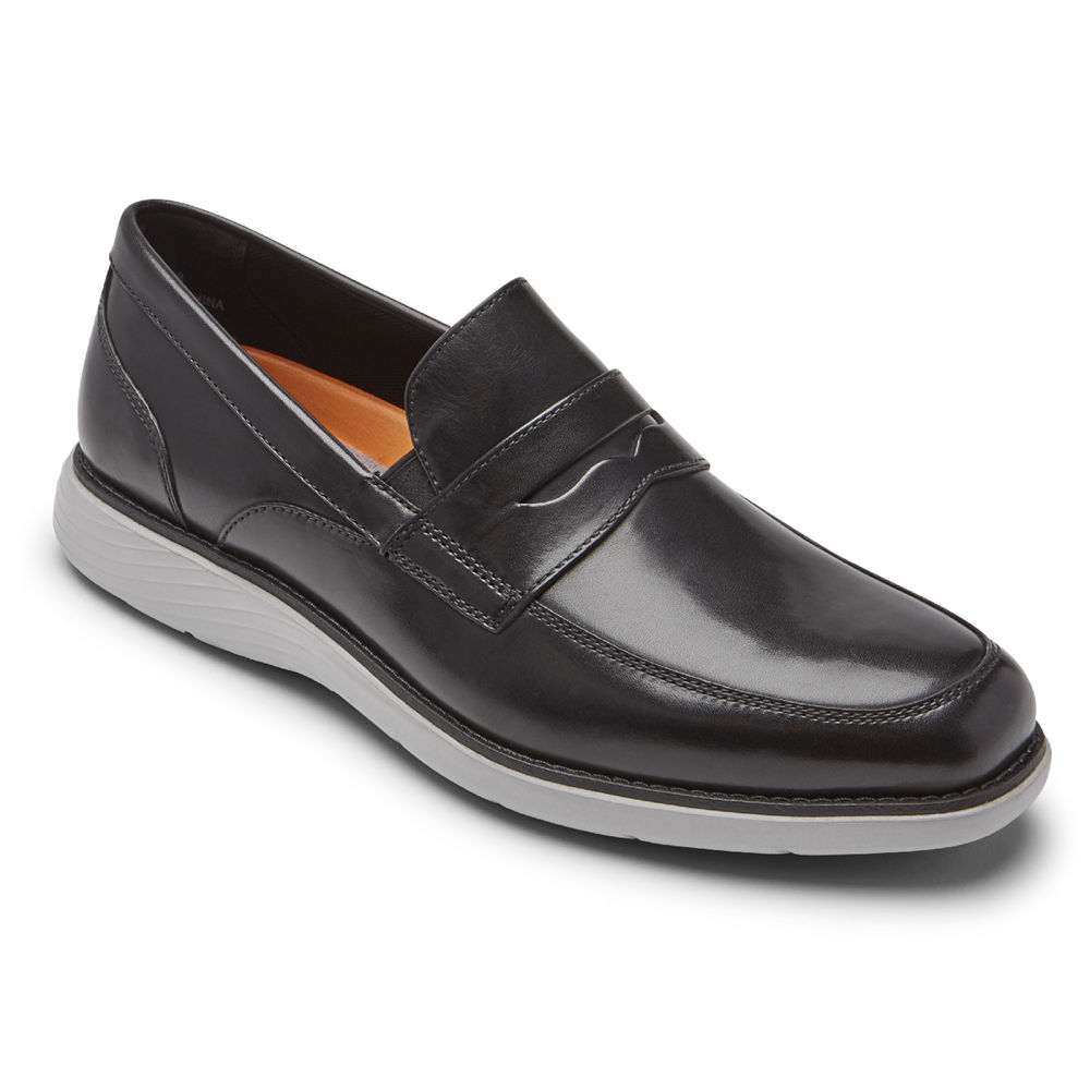 Rockport Mens Loafers Black - Garett Penny - UK 279-OTQAZP